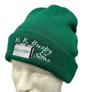 HK Buzby & Sons Workwear Construction Worker Americana Beanie Green  OS Mens